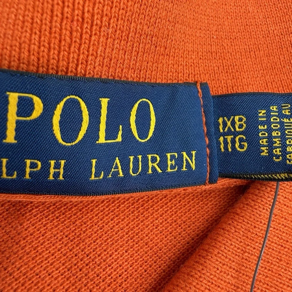 Polo Ralph Lauren Polo Shirt  Mens Sz 1XB Classic Fit Orange  Short Sleeve Pique